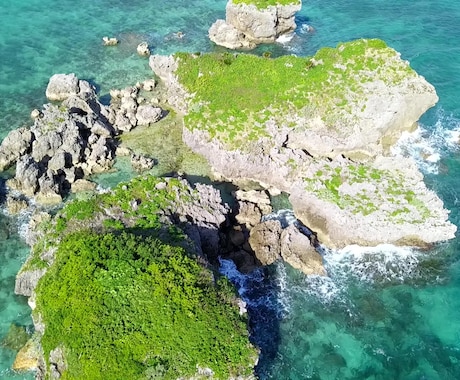 沖縄の海ドローン空撮します 沖縄の青い綺麗な海を撮影します,1080p30〜60fs イメージ1