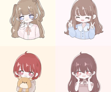アイコン等に使えるミニキャラやイラストを作成します ゆるくてふわふわな雰囲気の可愛いイラストをお描きします！ イメージ2