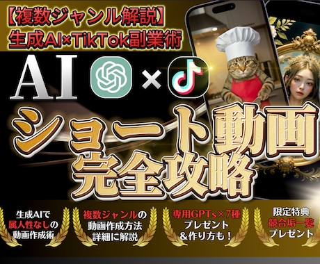 AI×ショート動画でSNS副収入を得る方法教えます 【GPTsプレゼント】属人性なし簡単動画作成で誰でもAI副業 イメージ1