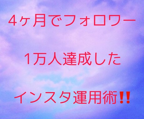 4ヶ月で1万フォロワーまで伸ばした運用術を教えます インスタグラムフォロワー獲得術 イメージ1