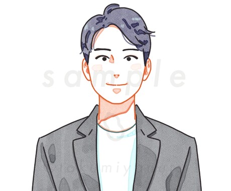 顔出し不要で使える、ビジネス用似顔絵を描きます SNS・ブログに使える、清潔感のあるイラスト イメージ2