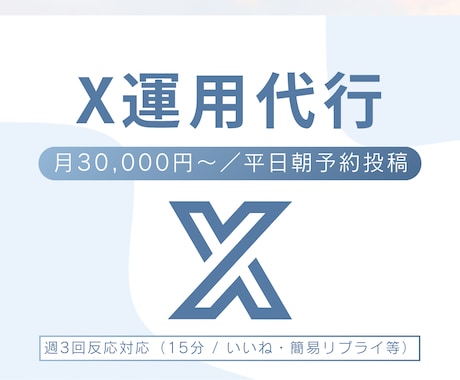 X運用代行（1ヶ月）｜投稿作成～投稿まで対応します アカウント運用の負担を軽減／平日朝予約投稿／週3回反応対応 イメージ1