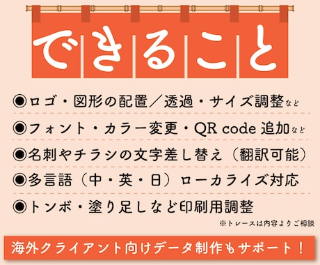 Ai、PDFデータの修正｜多言語翻訳に対応します 文字修正・サイズ調整・翻訳まで、入稿しやすいデータに整えます イメージ2