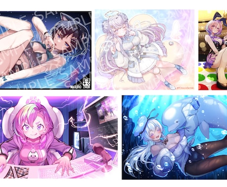 VTuberさんの活動・応援用イラスト作成致します Vtuberさんの活動を広く応援しています。 イメージ1