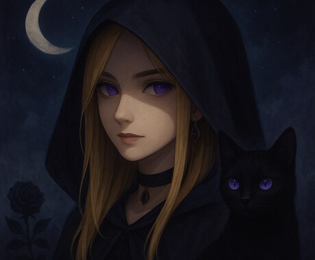 SNS/LINEで使えるアイコンを作成します ミステリアスで謎めいたクールな女子を題材に作成しました イメージ1