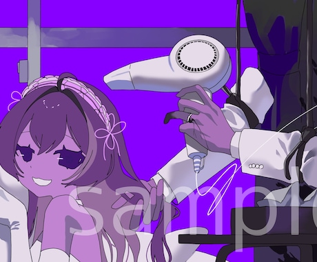 歌ってみたのサムネイルを描きます 私のだけの病みかわの絵柄であなたのキャラを用いたサムネイル イメージ2