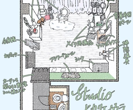 店舗・民泊・レンタルスペースに！間取り図描きます 競合と差をつける！1枚で室内の雰囲気が伝わる！ イメージ2