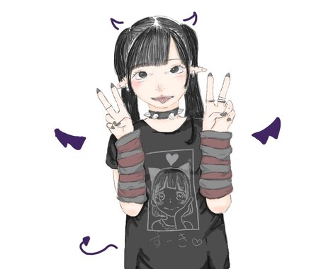 LINEやTwitterに使えるアイコンを描きます サブカル系のツインテール女子を描きました！ イメージ2