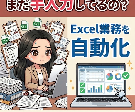 Excel業務を自動化します CSVを選ぶだけで台帳・集計を効率化 イメージ2