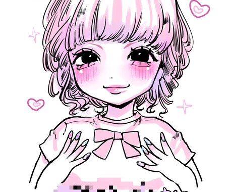 甘くてかわいい似顔絵描きます ロマンティックでかわいい色合いの似顔絵♪ イメージ2