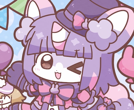 デフォルメ絵柄でサムネイル・動画用イラスト描きます 歌ってみたやオリジナル曲、サムネイラストを描きます！ イメージ1