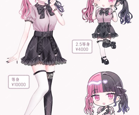 ガーリーで可愛いSD・立ち絵イラストをお描きします 個人鑑賞・SNSアイコン・グッズ・スチル等の活動用に！ イメージ2