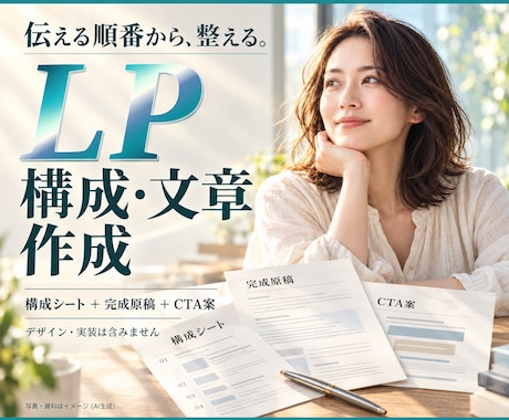 LPの構成と文章を資料から作ります イメージ1