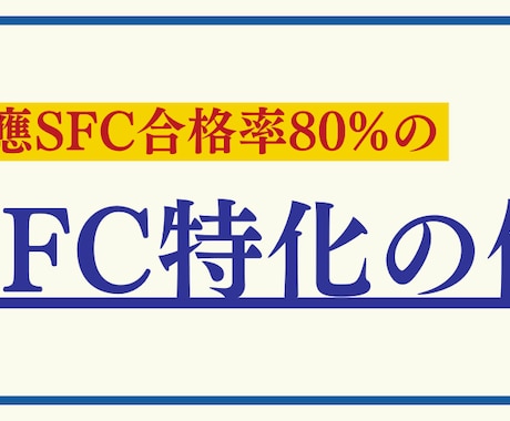 慶應SFCのために「小論文・情報」の受験指導します SFC合格率80%の徹底指導で合格を支援します！ イメージ1