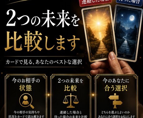 連絡する？待つ？2つの今後を占います 連絡した場合・待った場合の未来を比較します イメージ1
