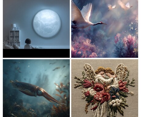 映画、CG、絵画風などリアルな画像を作成します アイキャッチ、広告、バナーなどさまざまな素材画像を作ります。 イメージ2
