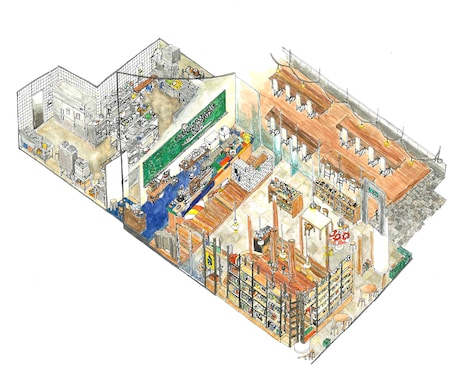 お家やお店の鳥瞰図描きます プレゼントにもおすすめ( ◠‿◠ ) イメージ2