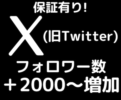 X (旧Twitter)のフォロワー数を増やします ＋2,000人増加、アカウントの価値やイメージの向上に イメージ1
