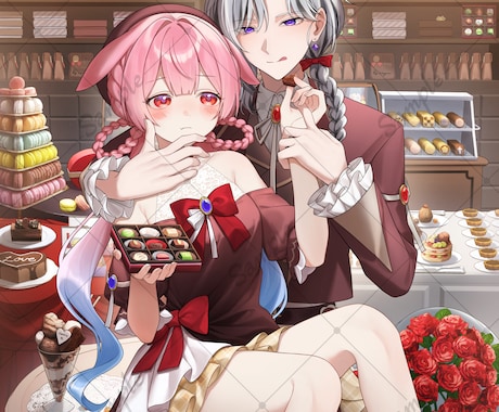 かわいい、かっこいい男女のイラスト描きます アイコンから一枚絵までクオリティを重視してお届けします！ イメージ2