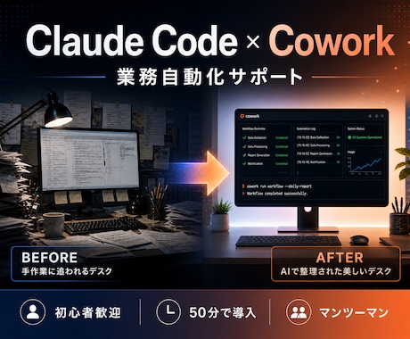 Claude Codeの導入と活用を伴走します 環境構築から自動化の実践まで｜Coworkも対応してます！ イメージ1
