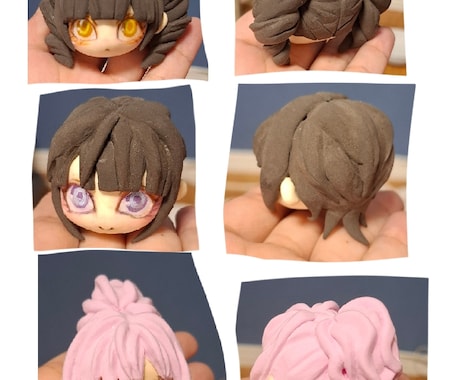 粘土で、ミニチュアフィギュア人形制作します 約10cm、3等身位の小さなドールです イメージ2