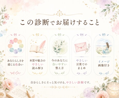 生年月日から色と本質を簡易診断します まずは気軽に自分らしさを知りたい方へ イメージ2