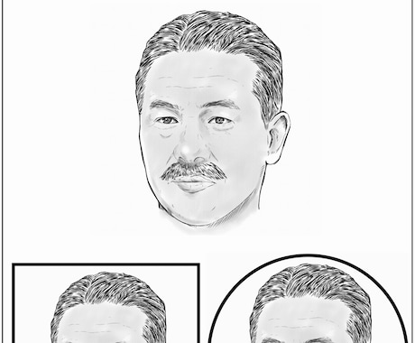 マンガ風似顔絵。背景、文字、セリフ入力できます アイコン、プレゼント、グッズ製作、販促、記念日などに イメージ2