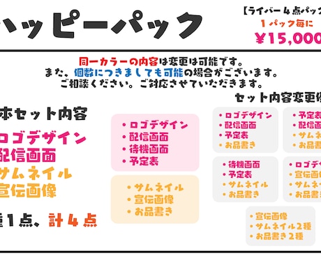 Vtuberさん向けのデザインをご提供します 必要なデザインがすべてそろう！ハッピーパック！ イメージ1