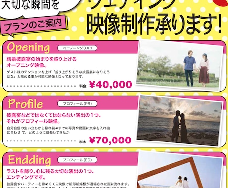 お二人のためのブライダル映像制作します 映画やCMの編集をしているプロが制作致します！ イメージ2