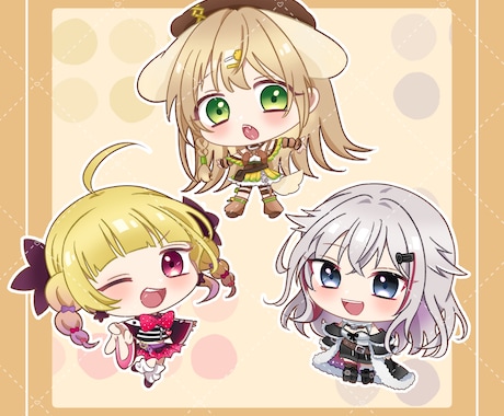 ほっぺむにむにのかわいいミニキャラお描きします アイコン、グッズ、配信活動などの使用に！ イメージ2