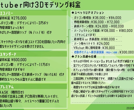 Vtuber向け3Dモデル制作請け負います こちらはエコノミープランになります イメージ2