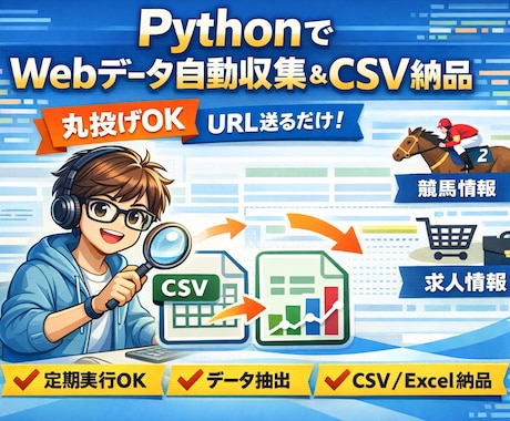 手作業のWebデータ収集を自動化します 面倒なコピペ作業を自動化！URLを送るだけでデータ化します イメージ2