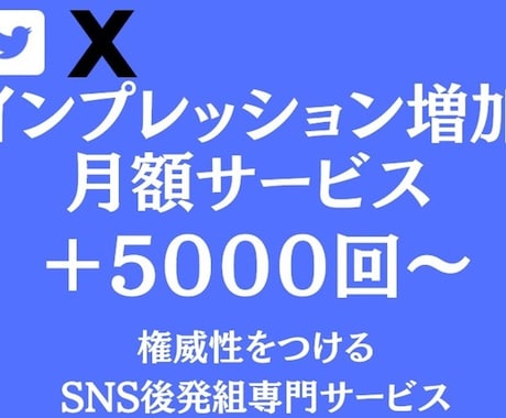 30日 X ツイッターインプレッション増加させます ツイッターの１日5投稿に1000インプレッション増加！！ イメージ1