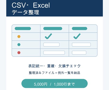 CSV・Excelのデータを整理します イメージ1