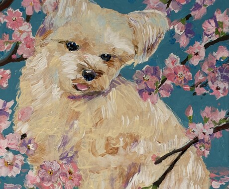 可愛いペットをキャンバスにアクリル絵の具で描きます 大切な家族との思い出を形にしませんか？プレゼントや記念にぜひ イメージ2