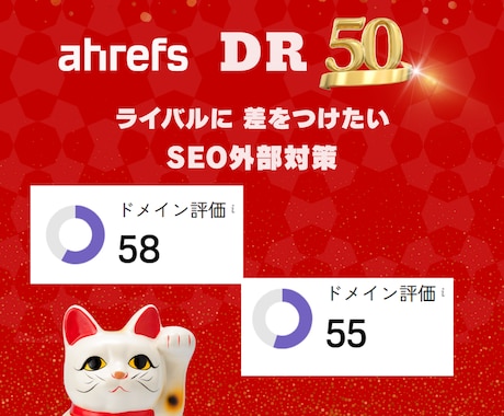 ahrefs DR50に引上げ外部SEO対策します ドメインパワーあげて検索上位に向けて対策！ イメージ2