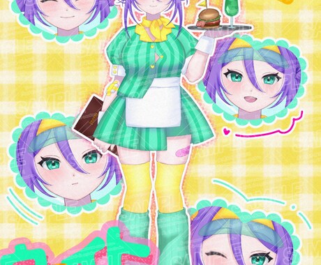 完成品立ち絵販売します コンセプトは“どじっ子ウェイトレス” イメージ2