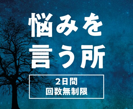 2日間　あなたの中に渦巻く不安や悩みを聞きます 寄り添い　少しでも心を軽くする手助けをします イメージ1