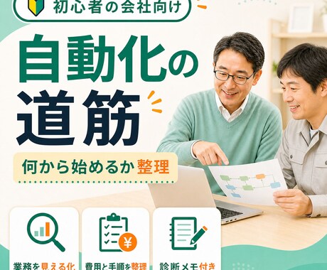 初心者の会社にAI業務自動化の道筋を作ります 現役パソコン講師が、できること・費用・進め方をやさしく整理 イメージ1