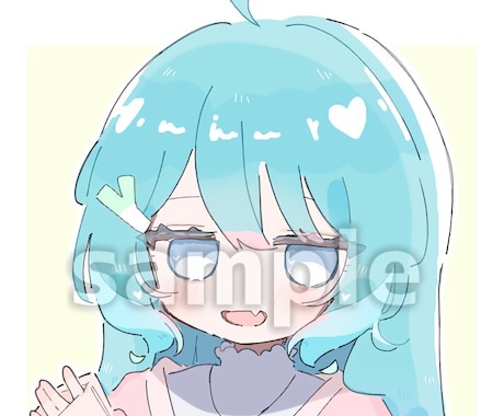 女の子のゆるかわアイコンイラスト描きます ちょこんとゆるかわな絵柄でアイコンを作成いたします！ イメージ2