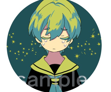 SNS用アイコン（1枚～表情差分5種まで）描きます 差分希望の方はオプション料金にて追加ください。 イメージ2