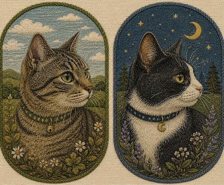 かわいい家族を刺繍風でオシャレに描きます 刺繍風タッチで仕上げる オーダーメイド・アートイラスト です イメージ2