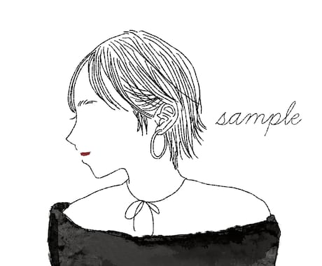 インスタ等で使えるおしゃれ繊細線画アイコン描きます 小物orカラーいずれか1点まで無料♪商用利用可◎ イメージ1