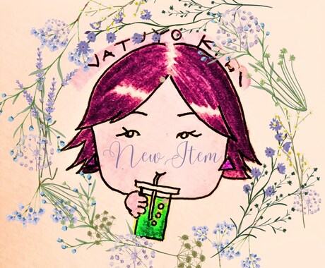 ゆる〜い似顔絵アイコン作ります お好きな背景を選んで組み合わせできます。格安1000円です。 イメージ1