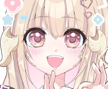 ハートポーズでドアップ！なＳＮＳアイコン描きます お顔がハッキリわかる、目を惹くアイコンです！ イメージ2