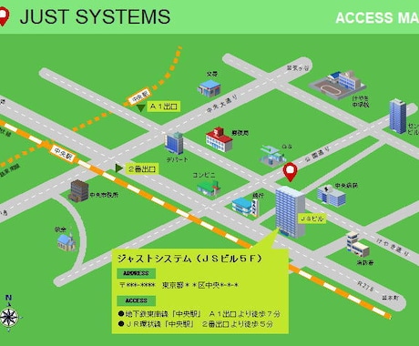 パンフレットやHPに使えるイラストマップ制作します チラシやHPに馴染む、イラスト調のMAPを作成します イメージ2