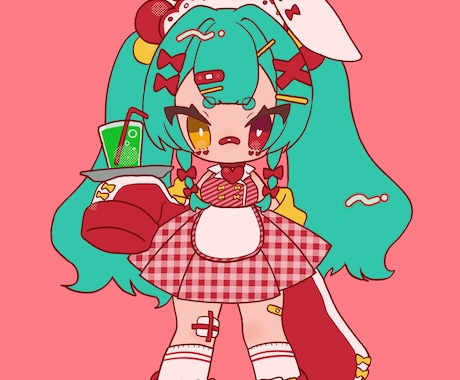 ポップなデフォルメイラスト描きます あなたのキャラクターをとびきり可愛く イメージ1