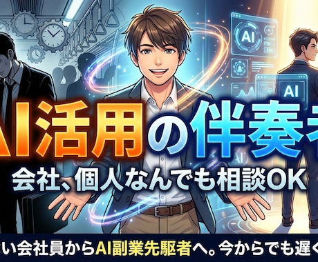 AI活用の伴奏者。会社、個人なんでも相談のります しがない会社員からAI副業先駆者へ。今から始めても遅くない。 イメージ1