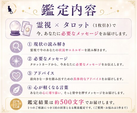 霊視×タロット｜今、必要なメッセージを届けます 12時間以内にお届け！毎日のおみくじのように(*^^*) イメージ2