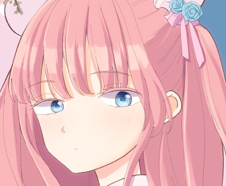 SNS映えかわいい萌えアイコン描きます 可愛い、ふわふわ、ポップな美少女SNSアイコン イメージ1